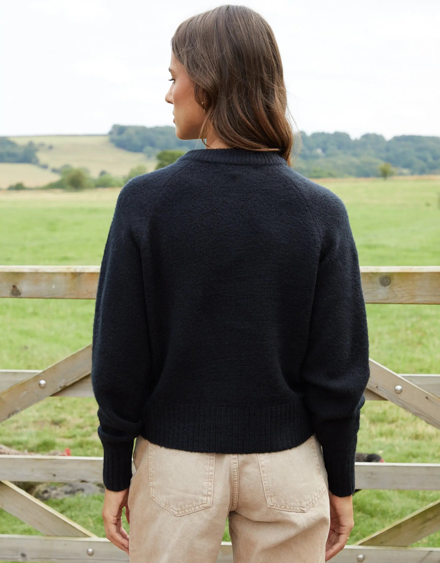 Women's Black Button Up Knitted Cardigan Siouxe