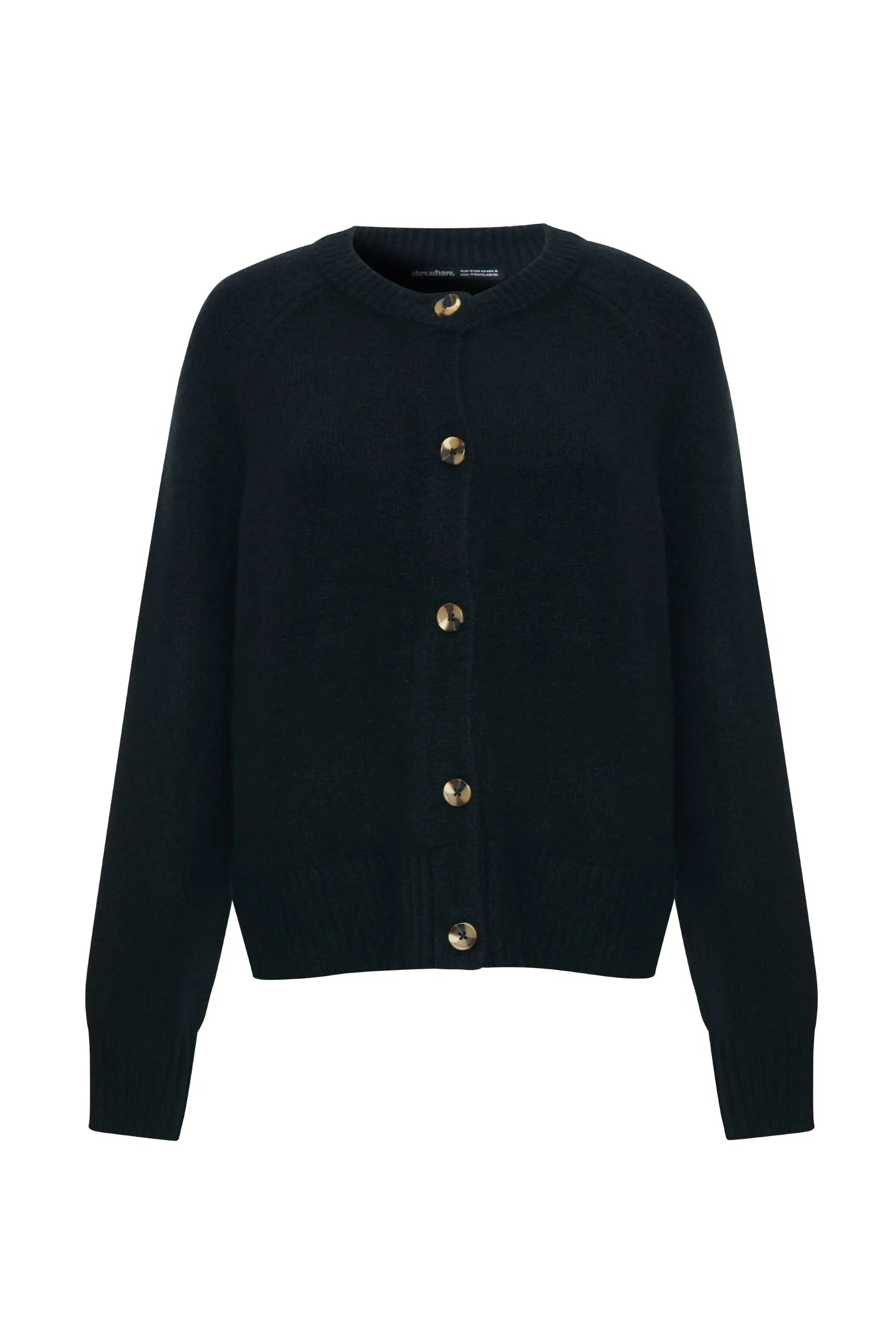 Women's Black Button Up Knitted Cardigan Siouxe